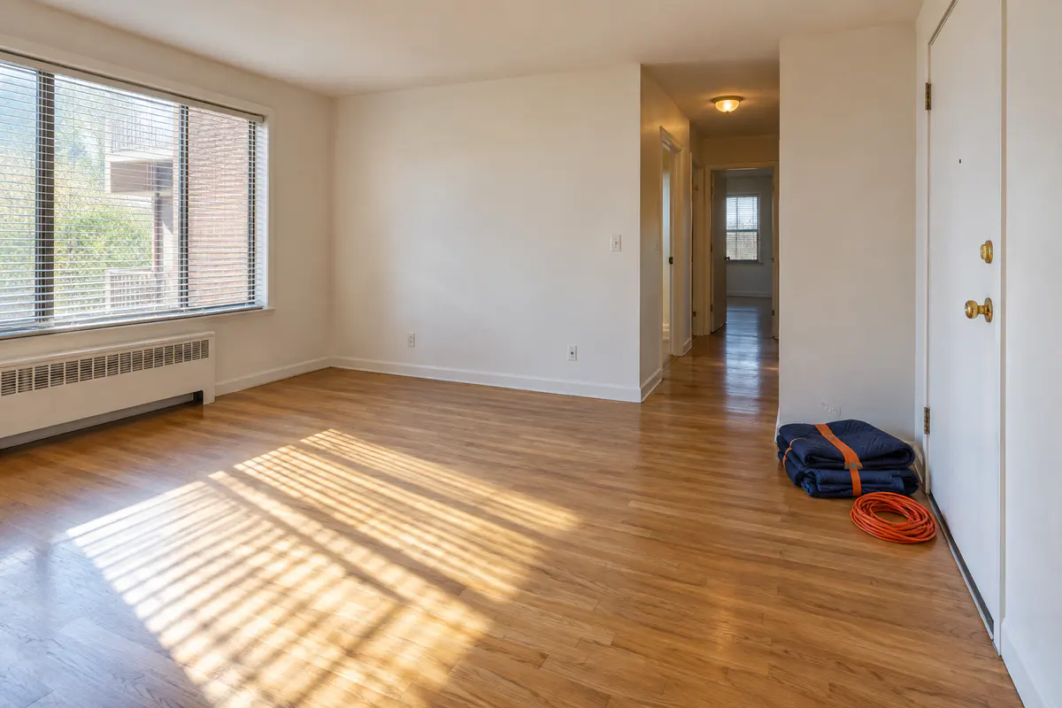 Cleared space after apartment cleanouts