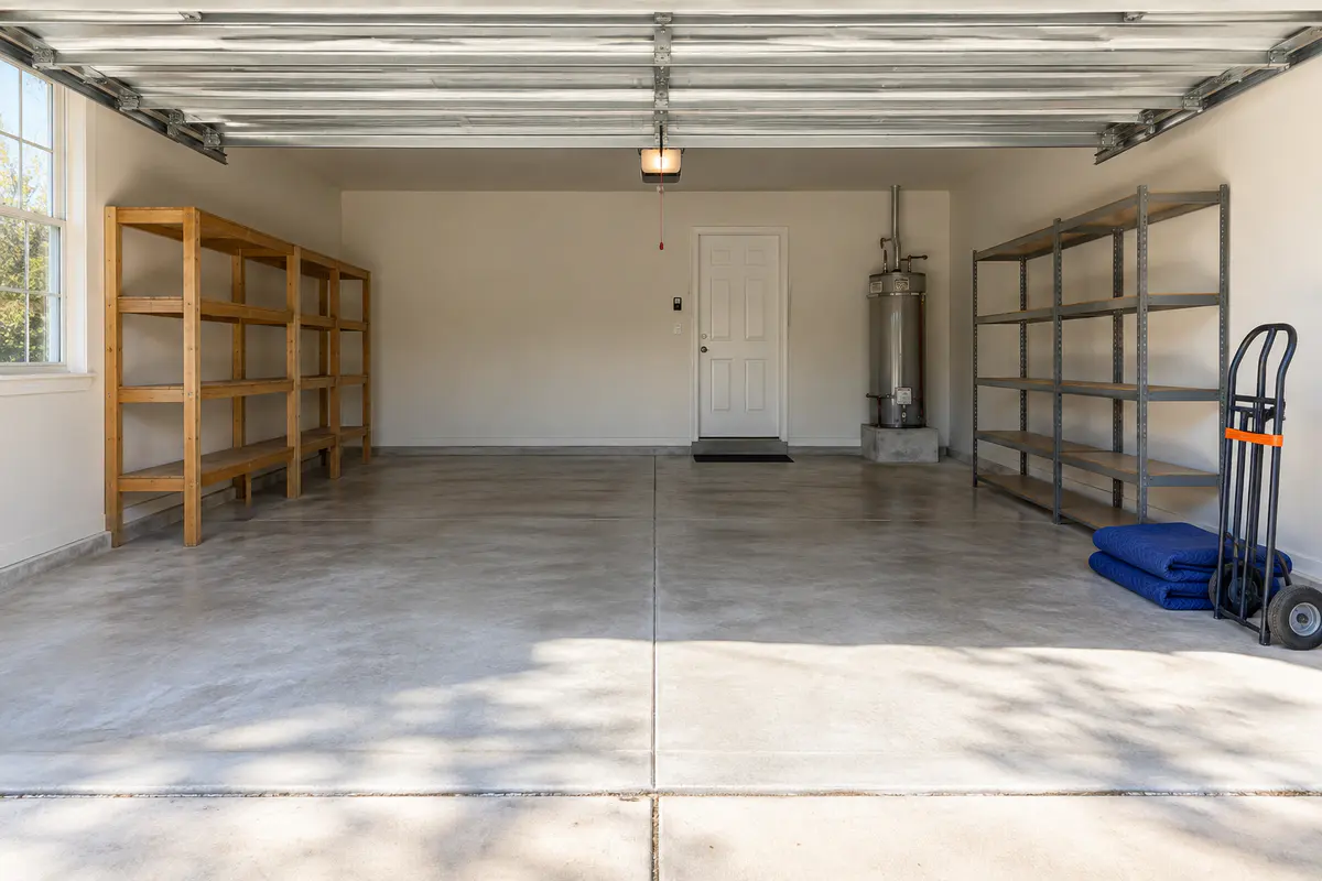 Cleared space after garage cleanouts