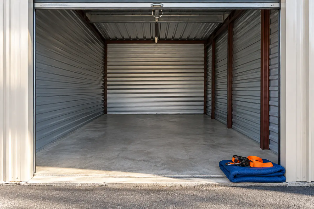 Cleared space after storage unit cleanouts